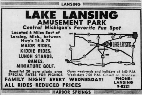 Lake Lansing Amusement Park - 1965 Ad